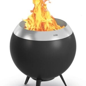 höfats Moon 45 Rauchfreie Feuerschale mit niedrigem Standfuß – Edelstahl & Emailliert (Ø 45 cm