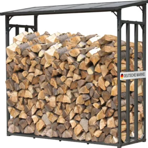 Metall Kaminholzregal Außen 185 x 70 x 185 cm Pro 40 mm Stahlprofil Anthrazit